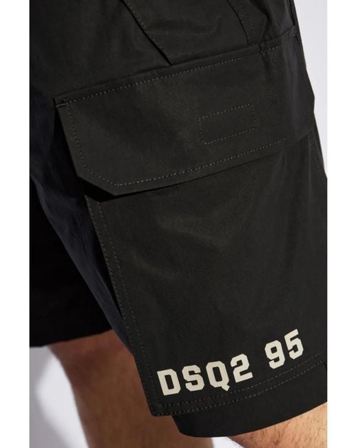 DSquared² Cargo Shorts in het Black voor heren