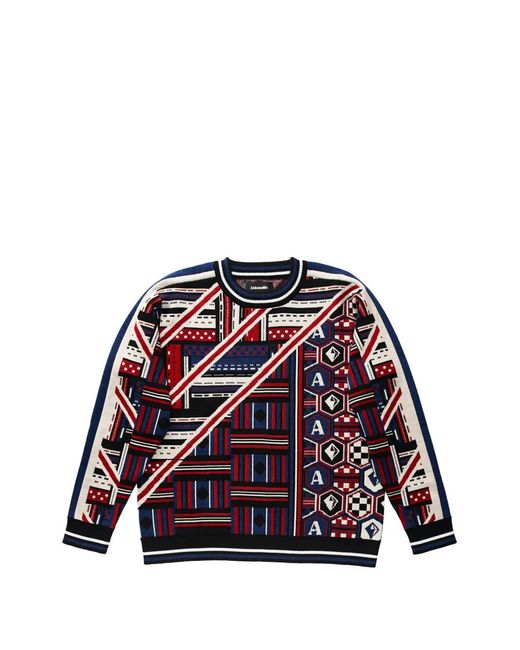 Ahluwalia Red Pull Quadri En Maille for men