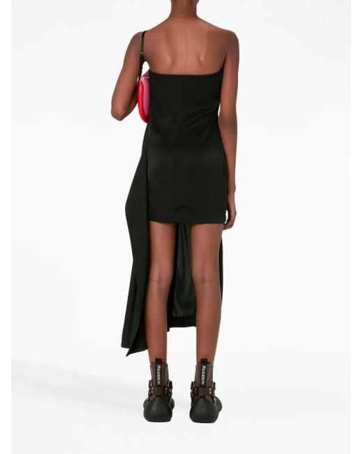 J.W. Anderson Black Deconstructed Strapless Minidress