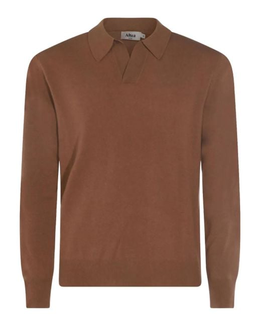 Altea Brown Virgin-Wool Sweater for men