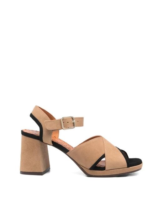 Chie Mihara Natural Criss-Cross Buckle Sandals