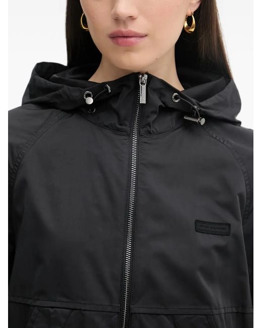 ARMANI EXCHANGE Black Logo-Patch Hooded Jacket