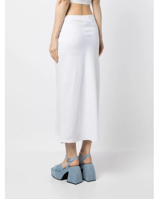 Reformation White Layla Linen Skirt