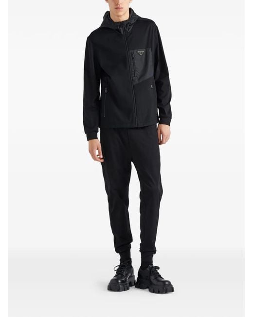 Prada Black Drawstring Piping Trousers for men