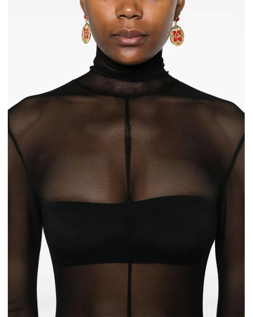 Norma Kamali Black Roll-Neck Slim-Cut Catsuit
