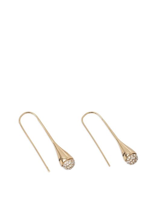DKNY White Boucles D'Oreilles Serties De Cristaux