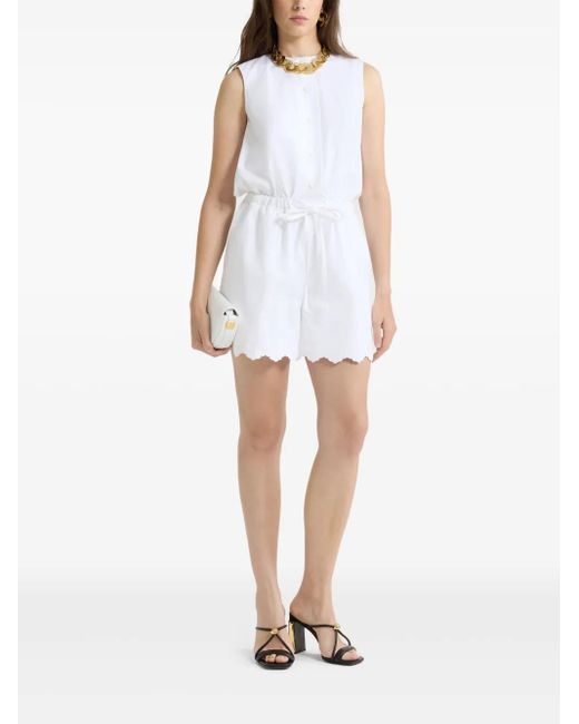 Patou White Open-back Poplin Playsuit