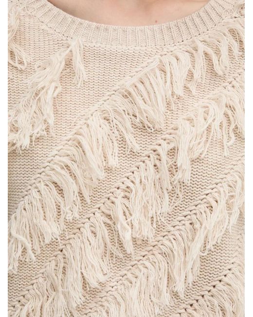 Ouí Blue Fringed Sweater
