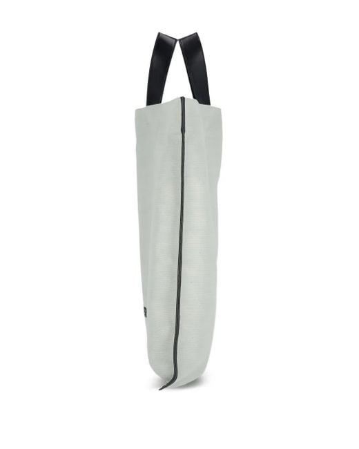 Jil Sander Gray Large Leather-Trimmed Tote Bag