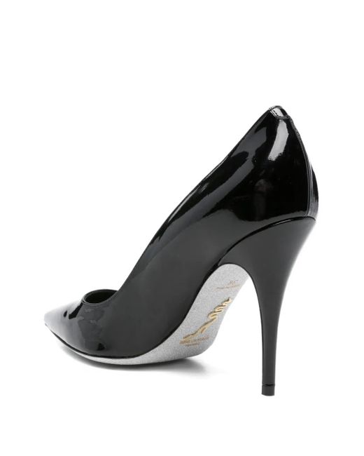 Rene Caovilla Black 100Mm Pointed-Toe Stiletto Heeled Pumps