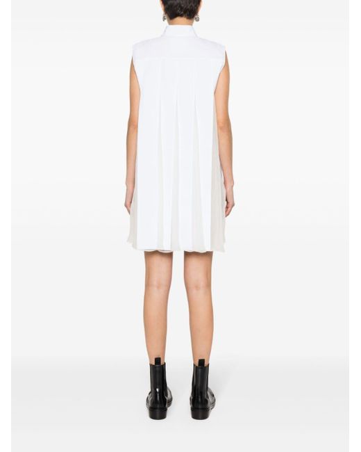 Sacai Geplooide Mini-jurk in het White