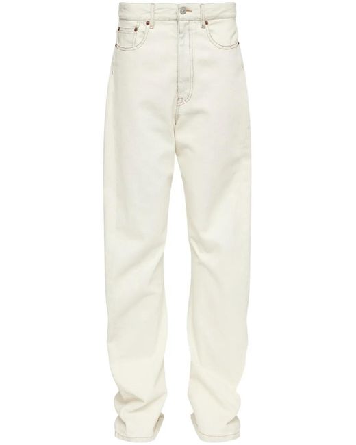 MM6 by Maison Margiela White Pants 5 Pockets