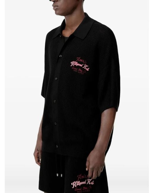 Amiri Black Hollywood Auto Mesh Shirt for men