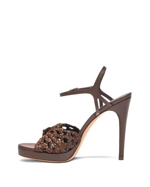 Casadei ウーブンヒール サンダル 100mm Brown