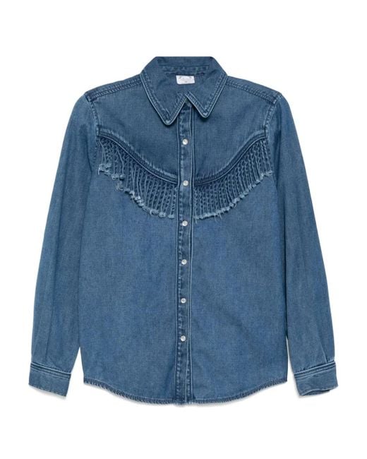 The Upside Blue Wildwest-style Fringed Shirt