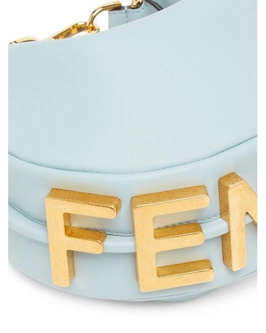 Mini Sac À Main Graphy En Cuir Fendi en coloris Blue