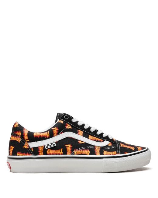 Mens vans with flames hot sale
