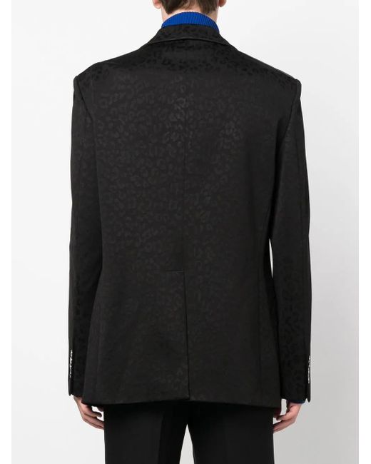Palm Angels Black Jacquard Single-Breasted Blazer for men
