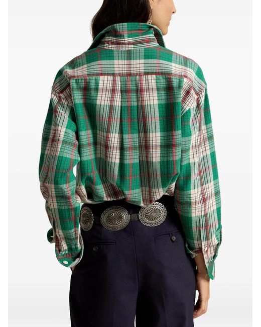 Polo Ralph Lauren Green Relaxed Fit Plaid Cotton Shirt