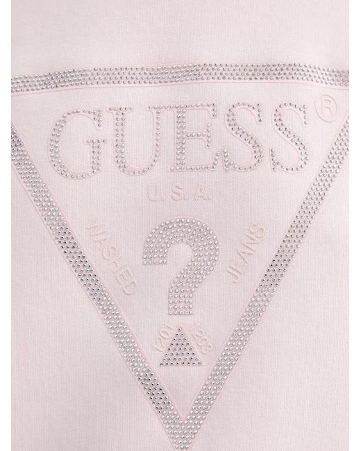 Guess Pink Logo-Embellished Sweatshirt