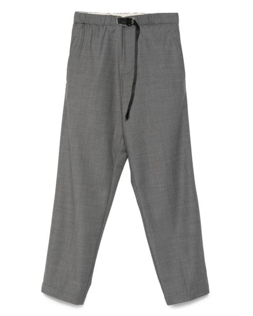 White Sand Gray Drawstring-Fastening Trousers for men
