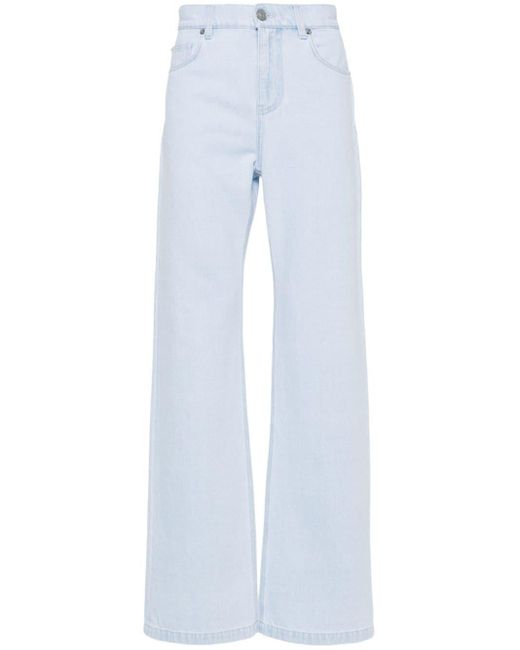 Versace Gerade Jeans mit Logo-Patch in Blue für Herren