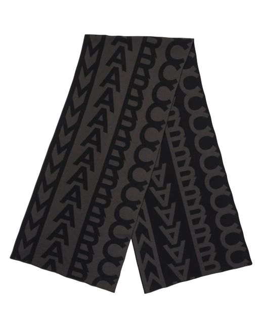 Marc Jacobs Black The Monogram Knit Scarf