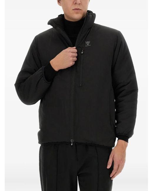 South2 West8 Black Logo-Patch Jacket for men