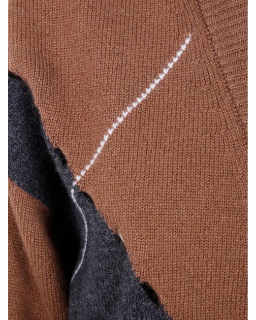 Mrz Brown Argyle-Pattern Cardigan