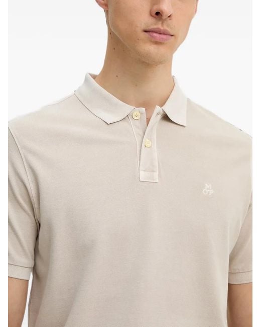 Marc O' Polo White Logo-Embroidered Piqué Polo Shirt for men