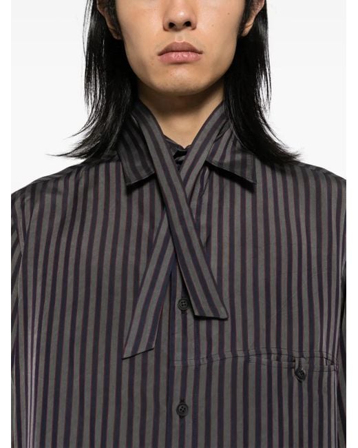 Yohji Yamamoto Gray Striped Shirt for men