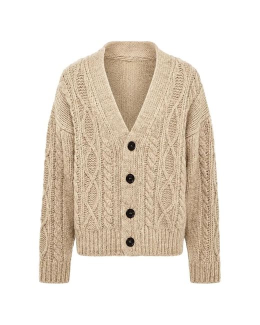 DSquared² Natural Cable-Knit V-Neck Cardigan for men
