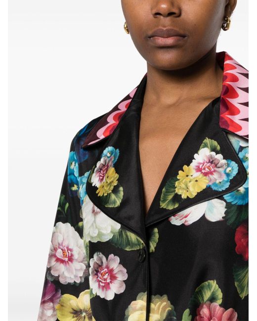 Dolce & Gabbana Multicolor Seidenhemd mit Blumen-Print