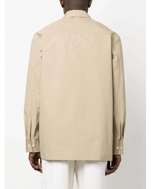 Jil Sander Natural Long-Sleeve Cotton Shirt for men