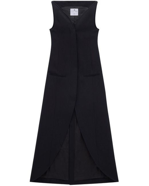 Courreges Black Ellipse Crepe Maxi-dress