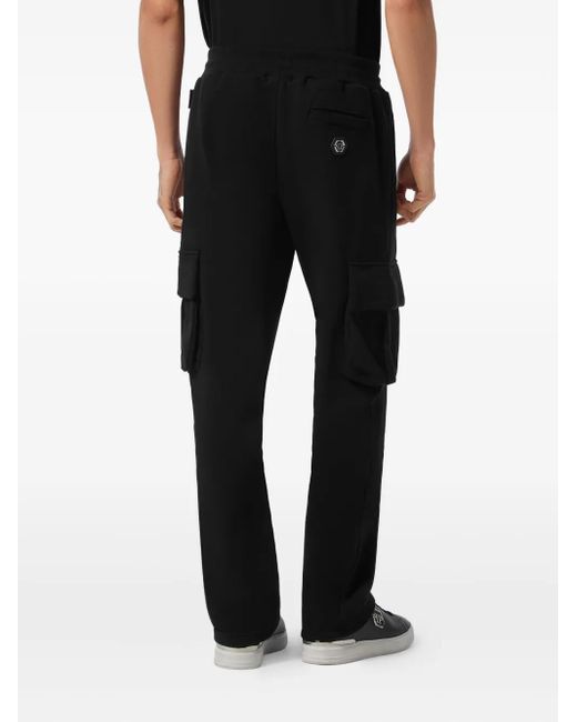 Philipp Plein Black Cotton-Blend Trousers for men