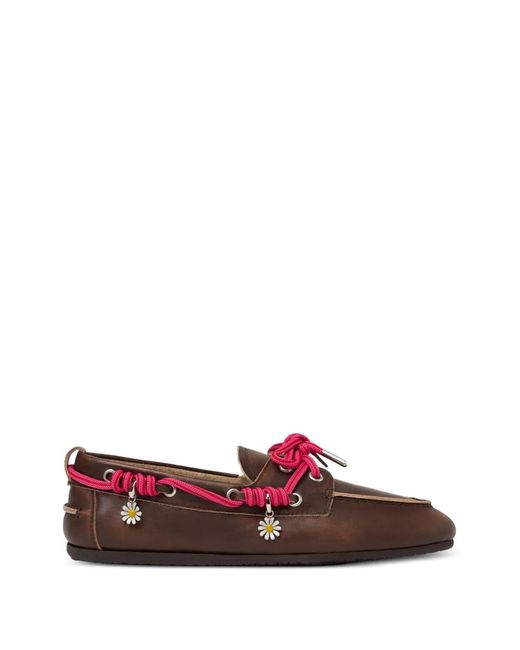 Scarosso Red Avery Floral-Charms Boat Shoes