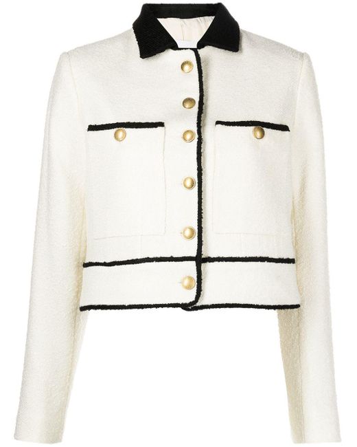 Anine Bing Jada Cropped Jacket in White | Lyst Canada