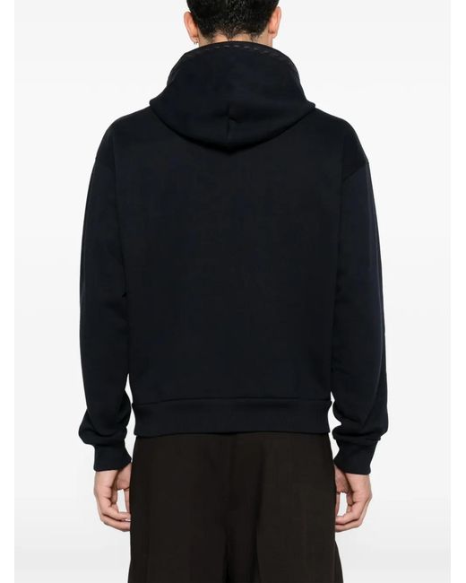 Fendi Blue Hoodie Selleria À Fermeture Zippée for men