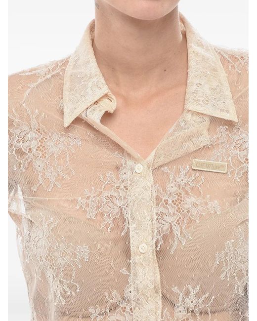 Off-White c/o Virgil Abloh Natural Lace Bowling Shirt Romantic