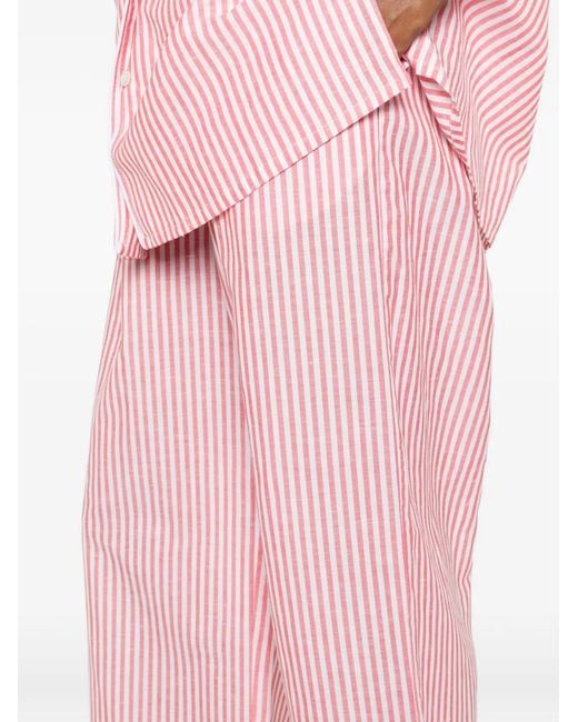 Riviera Pink Striped-Pattern Pants