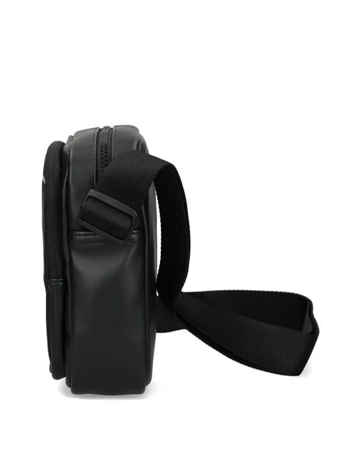 Tommy Hilfiger Black Logo-Stamp Messenger Bag for men