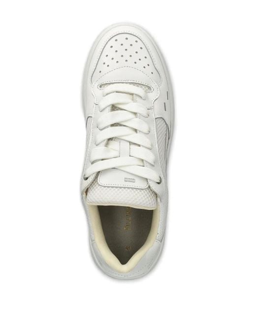 Filling Pieces White Perforated Mesh Leather Sneakers