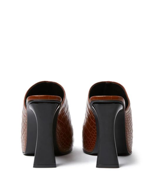 Stella McCartney Brown Elsa Cocco Alt Reptile Mules
