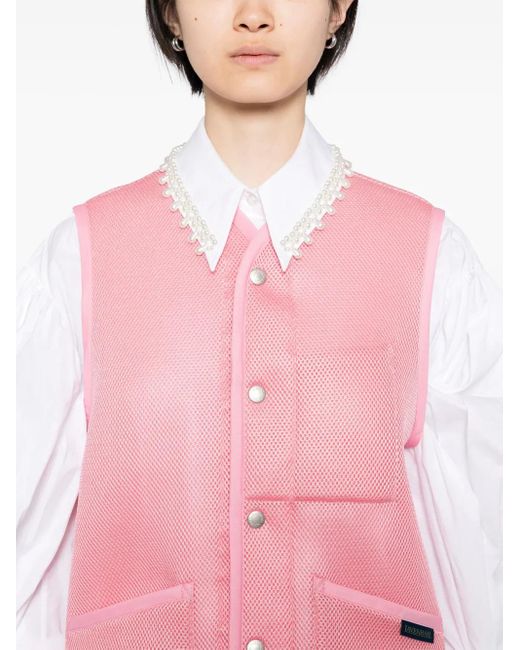 Comme des Garçons Pink Weste Aus Mesh