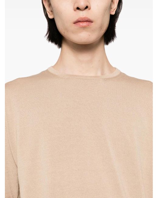 Lardini Natural Short-Sleeved Jumper for men