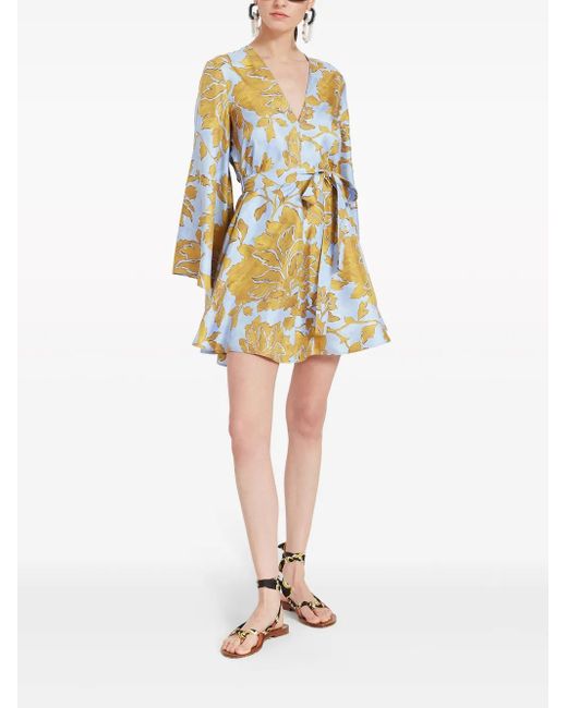 LaDoubleJ Yellow Magnifico Silk Minidress