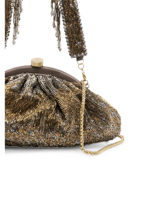 SLO_HAND_MADE Natural Beaded Clutch Bag