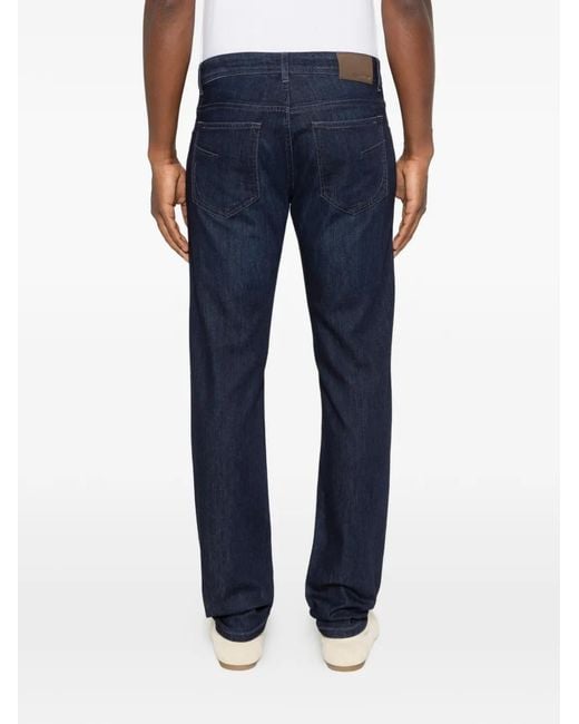 Corneliani Blue Logo-Embroidered Jeans for men
