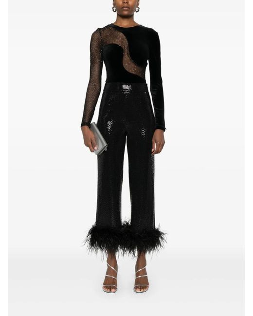 Nissa Black Sequinned Trousers
